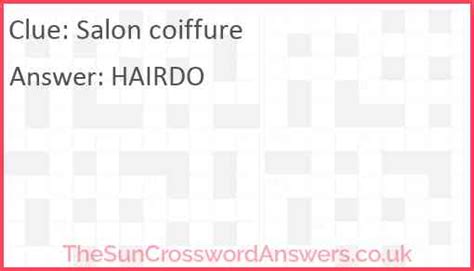 coiffure crossword clue|Coiffure .